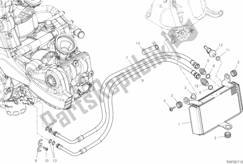 Todas as partes de Radiador De óleo do Ducati Multistrada 950 S SW Brasil 2020
